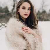 Blush with Black Tips Bridal Faux Fur  Wrap / Shrug / Stole / Shawl / Bridesmaids Gifts / Plus Size Bride Fur Shawl (Lilian Blu02)