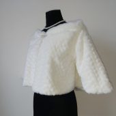 Half sleeve bridal shawl winter wedding jacket faux fur wedding shrug stole coat women top elegant ladies clothes