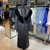 Cashmere, Wool, Alpaca mixed Fabric Woman Fur Coat with Real Fur Coat Woman’s Long Winter Coats – Luxury Coats Luxury Gift for Women