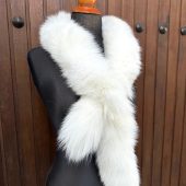 White Fur Scarf, white fox fur scarf, genuine fur fox, luxury fur scarf