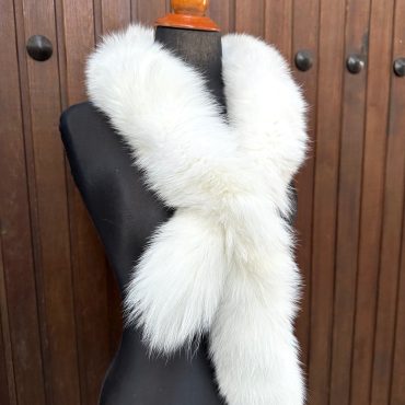 White Fur Scarf, white fox fur scarf, genuine fur fox, luxury fur scarf