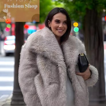 Brown Long Sleeved Faux Fur Coat | Smart Style | Formal Style | Thick Warm Fur | Autumn Winter Coat | Outdoor Fashion